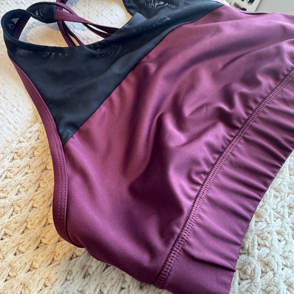 Asics Black and burgundy sports bra